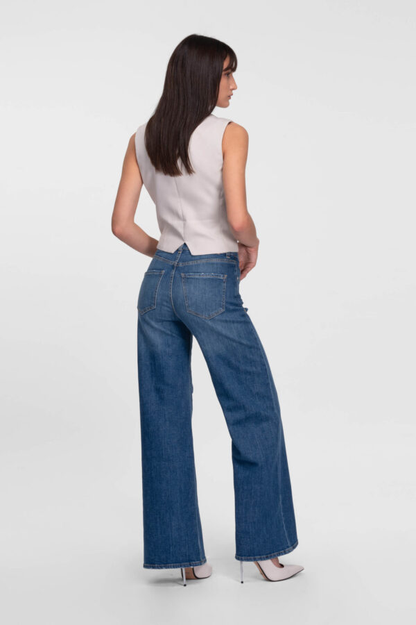 Sartoria Tramarossa JEANS MONICA WIDE WIDE LEG IN DENIM BLU MEDIO Sconto