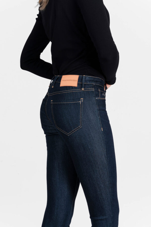 Sartoria Tramarossa JEANS BIANCA CAPRI SKINNY IN DENIM STRETCH BLU SCURO Vendita Calda