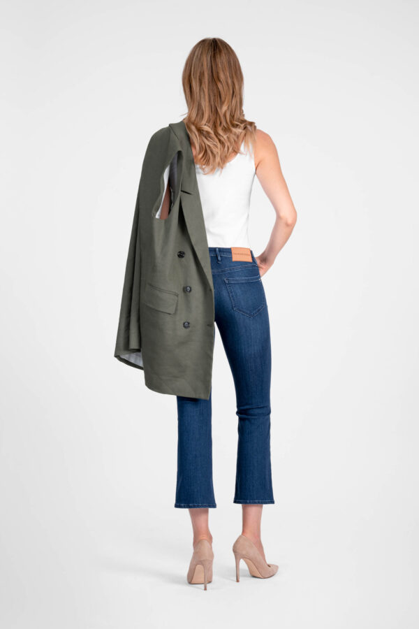 Sartoria Tramarossa JEANS BIANCA FLARE CUT FLARE IN DENIM STRETCH BLU MEDIO Saldi Di Fabbrica