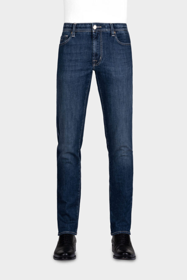 Sartoria Tramarossa JEANS LEONARDO ZIP REGULAR IN DENIM BLU SCURO Nuova
