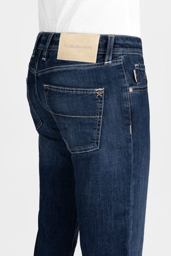 Sartoria Tramarossa JEANS LEONARDO ZIP REGULAR IN DENIM BLU SCURO Nuova
