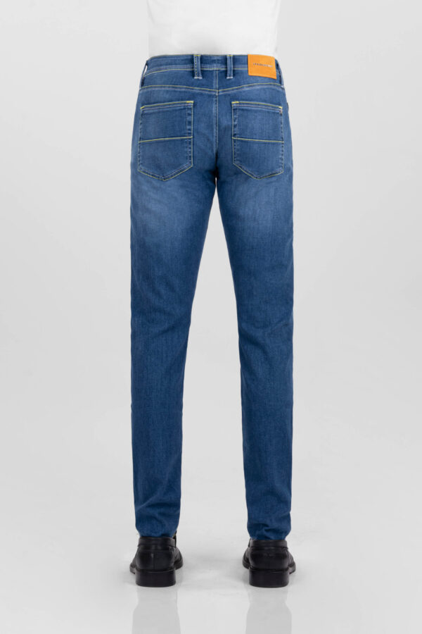 Sartoria Tramarossa MICHELANGELO ZIP SS SLIM MEDIUM BLUE STRETCH DENIM JEANS 2025