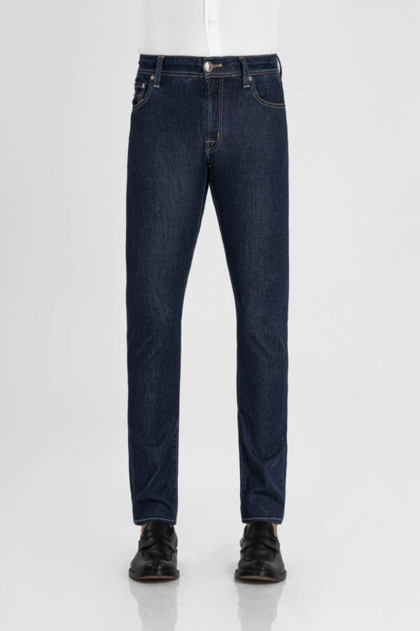 Sartoria Tramarossa JEANS LEONARDO ZIP REGULAR IN DENIM SETA BLU MEDIO Italia