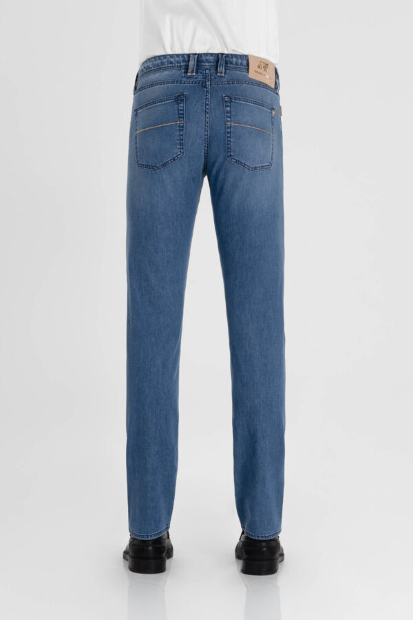 Sartoria Tramarossa JEANS MICHELANGELO ZIP REGULAR IN DENIM SETA BLU MEDIO Outlet