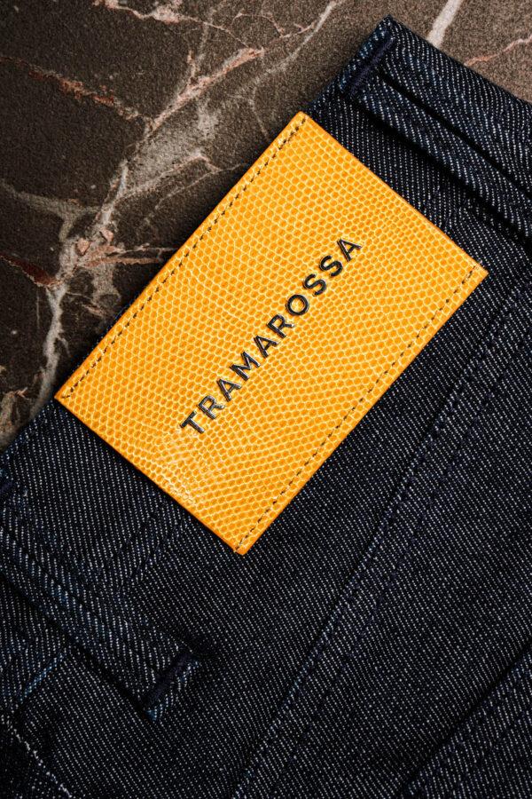 Sartoria Tramarossa JEANS LEONARDO ZIP REGULAR IN DENIM LIZARD MADREPERLA BLU SCURO In Vendita