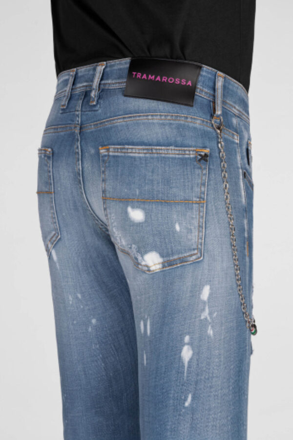 Sartoria Tramarossa JEANS 1980 SLIM IN DENIM STRETCH BLU MEDIO Spedizione Gratuita