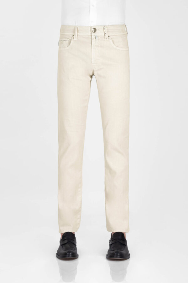 Sartoria Tramarossa JEANS MICHELANGELO REGULAR IN DENIM LINO BEIGE I Più Venduti