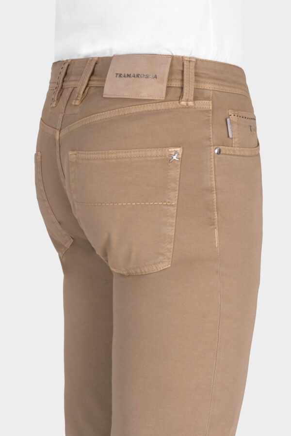 Sartoria Tramarossa PANTALONE LEONARDO BUTTONS REGULAR IN BULL DI COTONE BEIGE Vendite Flash