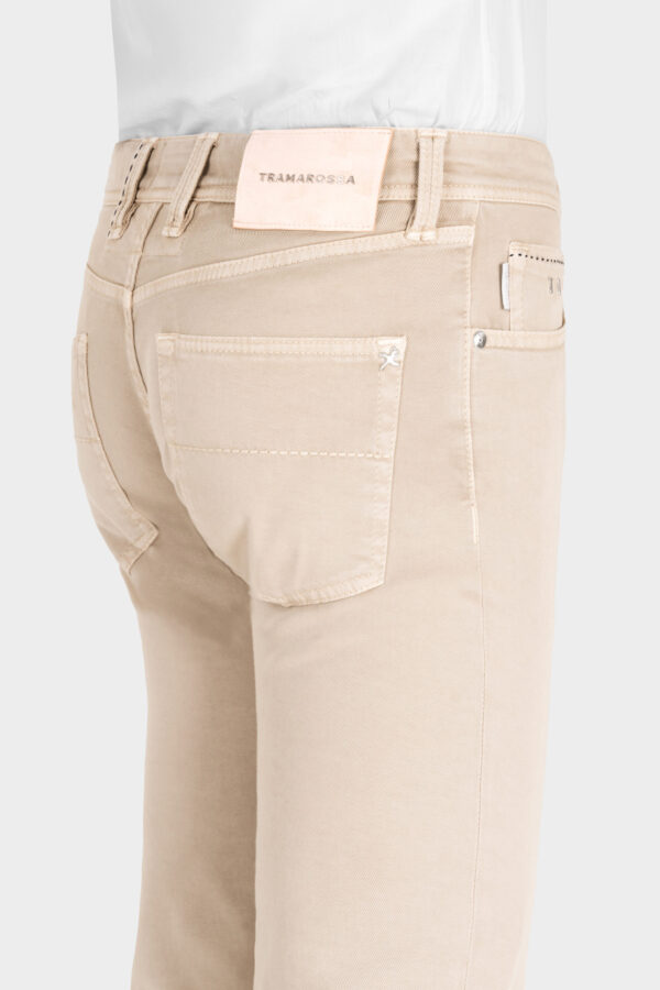 Sartoria Tramarossa PANTALONE LEONARDO BUTTONS REGULAR IN BULL DI COTONE BEIGE Shopping Online