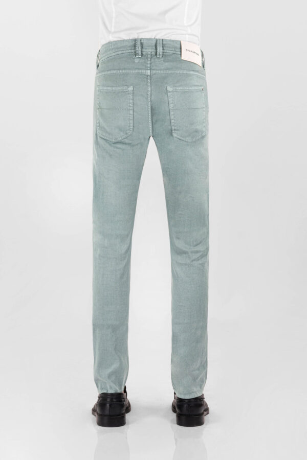 Sartoria Tramarossa PANTALONE LEONARDO BUTTONS REGULAR IN LINO VERDE Negozio online di fabbrica