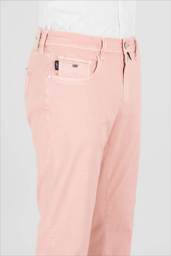 Sartoria Tramarossa PANTALONE MICHELANGELO ZIP SS REGULAR IN GABARDINA DI COTONE STRETCH ROSA Sconto