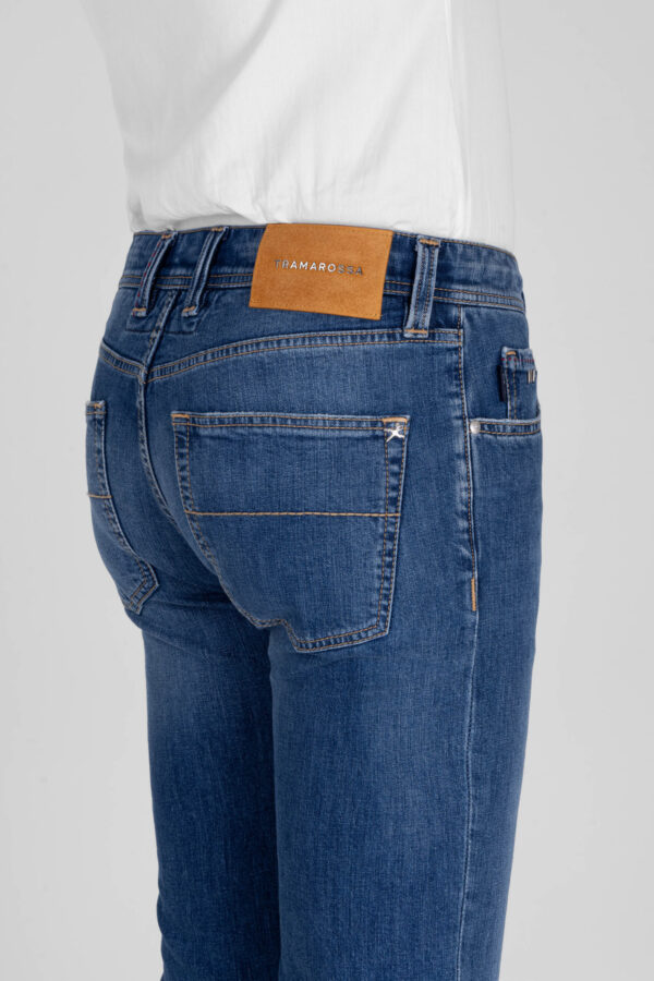Sartoria Tramarossa JEANS LEONARDO BUTTONS REGULAR IN DENIM BLU MEDIO Economico