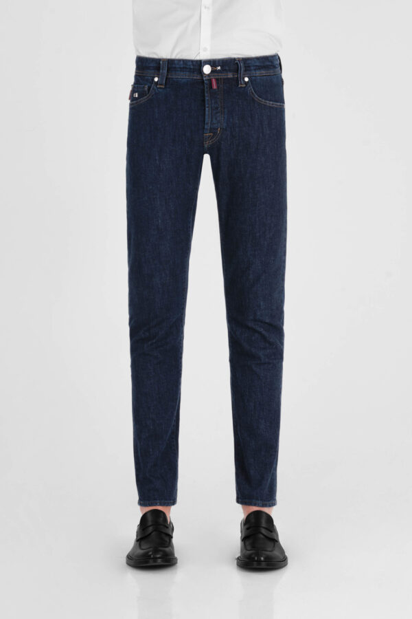 Sartoria Tramarossa JEANS LEONARDO BUTTONS REGULAR IN DENIM BLU SCURO Saldi