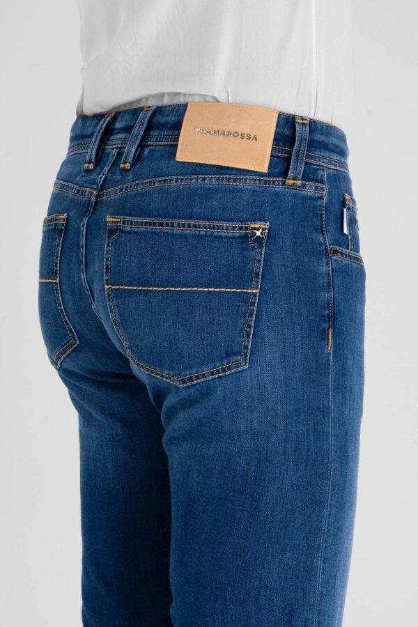 Sartoria Tramarossa JEANS MICHELANGELO ZIP REGULAR IN DENIM LEGGERO BLU MEDIO Vendita Calda