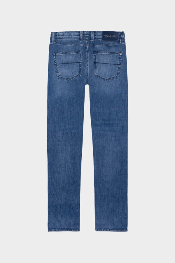 Sartoria Tramarossa JEANS MICHELANGELO ZIP REGULAR IN DENIM BLU MEDIO Saldi Di Fabbrica