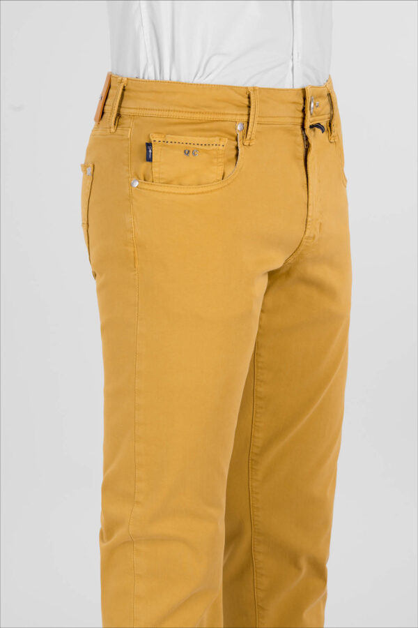 Sartoria Tramarossa PANTALONE LEONARDO ZIP SS SLIM IN GABARDINA DI COTONE STRETCH GIALLO I Più Venduti