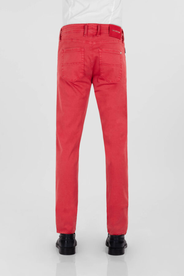 Sartoria Tramarossa PANTALONE LEONARDO ZIP SS SLIM IN GABARDINA DI COTONE STRETCH ROSSO Offerta Giorno del Papà