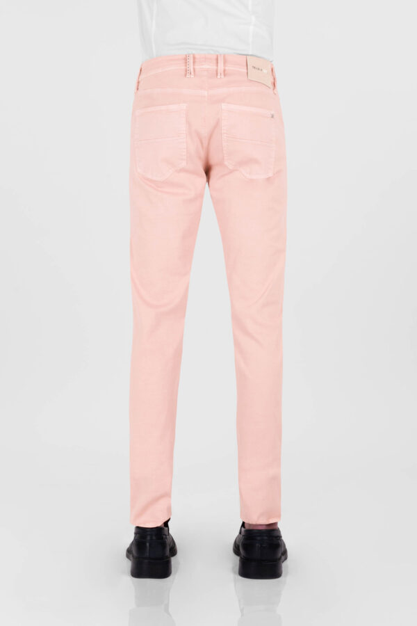Sartoria Tramarossa PANTALONE LEONARDO ZIP SS SLIM IN GABARDINA DI COTONE STRETCH ROSA Negozio