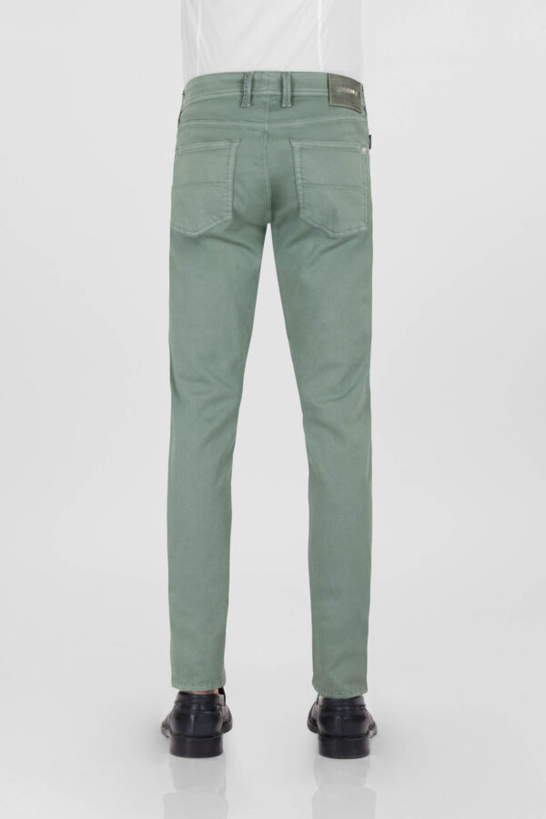 Sartoria Tramarossa PANTALONE LEONARDO ZIP SS SLIM IN GABARDINA DI COTONE STRETCH VERDE In Saldo