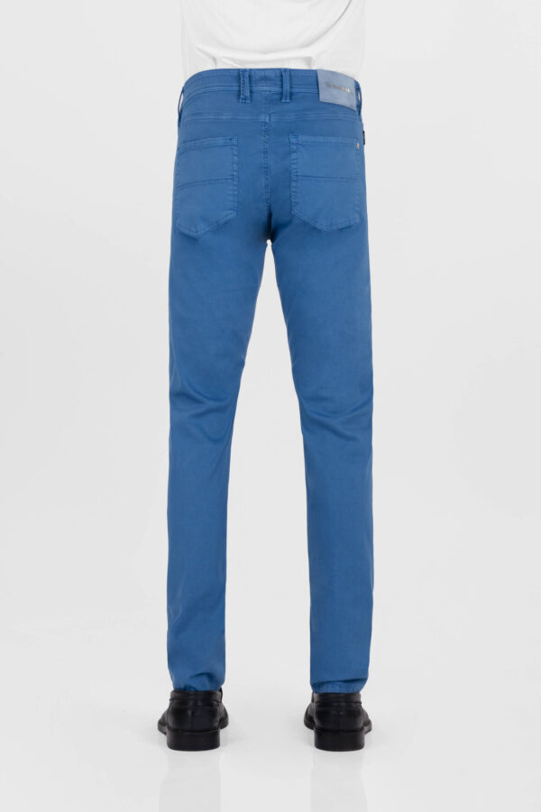 Sartoria Tramarossa PANTALONE LEONARDO ZIP SS SLIM IN GABARDINA DI COTONE STRETCH BLU MEDIO Nuova