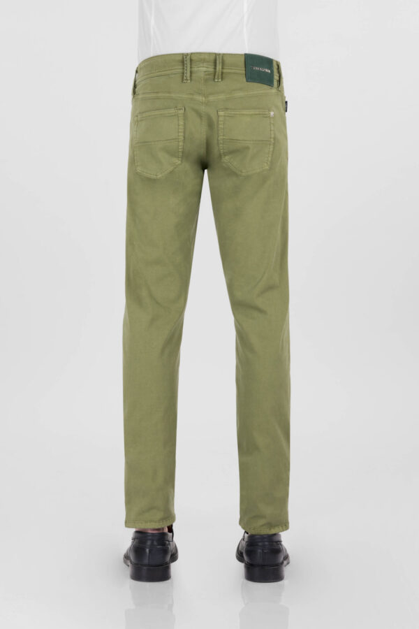 Sartoria Tramarossa PANTALONE MICHELANGELO ZIP SS REGULAR IN GABARDINA DI COTONE STRETCH VERDE Nuovo