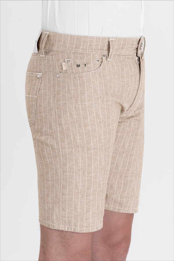 Sartoria Tramarossa PANTALONE ASCANIO CORTO IN DENIM STAMPATO BEIGE Qualità