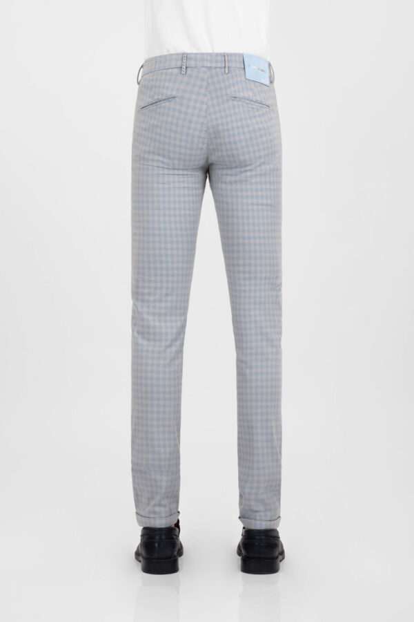 Sartoria Tramarossa PANTALONE LUIS SLIM IN GABARDINA LEGGERA DI COTONE CON STAMPA ESTERNA STRETCH GRIGIO Spedizione Gratuita