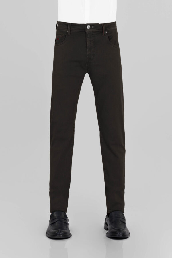 Sartoria Tramarossa PANTALONE LEONARDO ZIP SS SLIM IN GABARDINA LEGGERA STRETCH MARRONE Soddisfazione Garantita