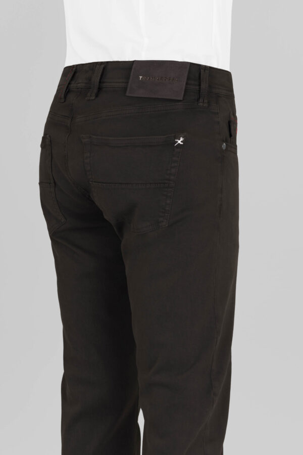 Sartoria Tramarossa PANTALONE LEONARDO ZIP SS SLIM IN GABARDINA LEGGERA STRETCH MARRONE Soddisfazione Garantita