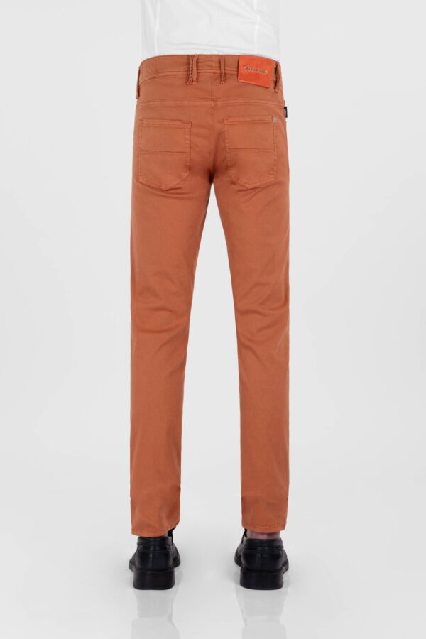 Sartoria Tramarossa PANTALONE LEONARDO ZIP SS SLIM IN GABARDINA DI COTONE STRETCH ARANCIONE Qualità Garantita