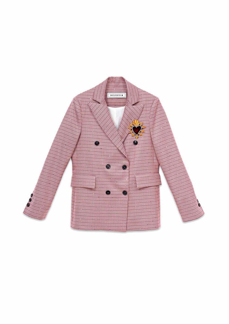 Shirtaporter Blazer Doppiopetto in Pied-de-Poule Negozi Online