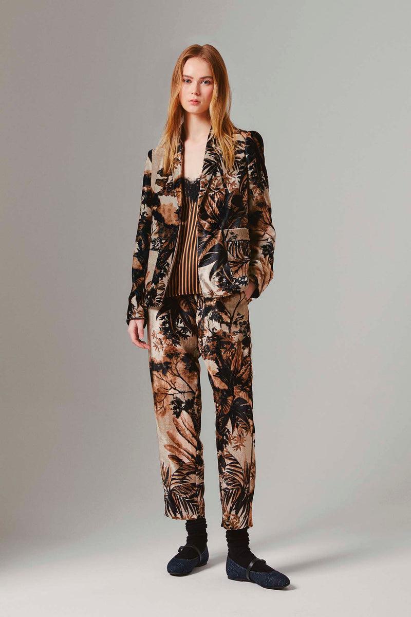 Shirtaporter PANTALONE IN VELLUTO CON PIPING In Saldo