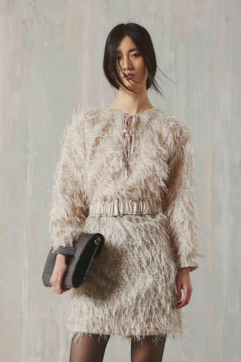 Shirtaporter ABITO CORTO PIUME LUREX Affare Del Giorno
