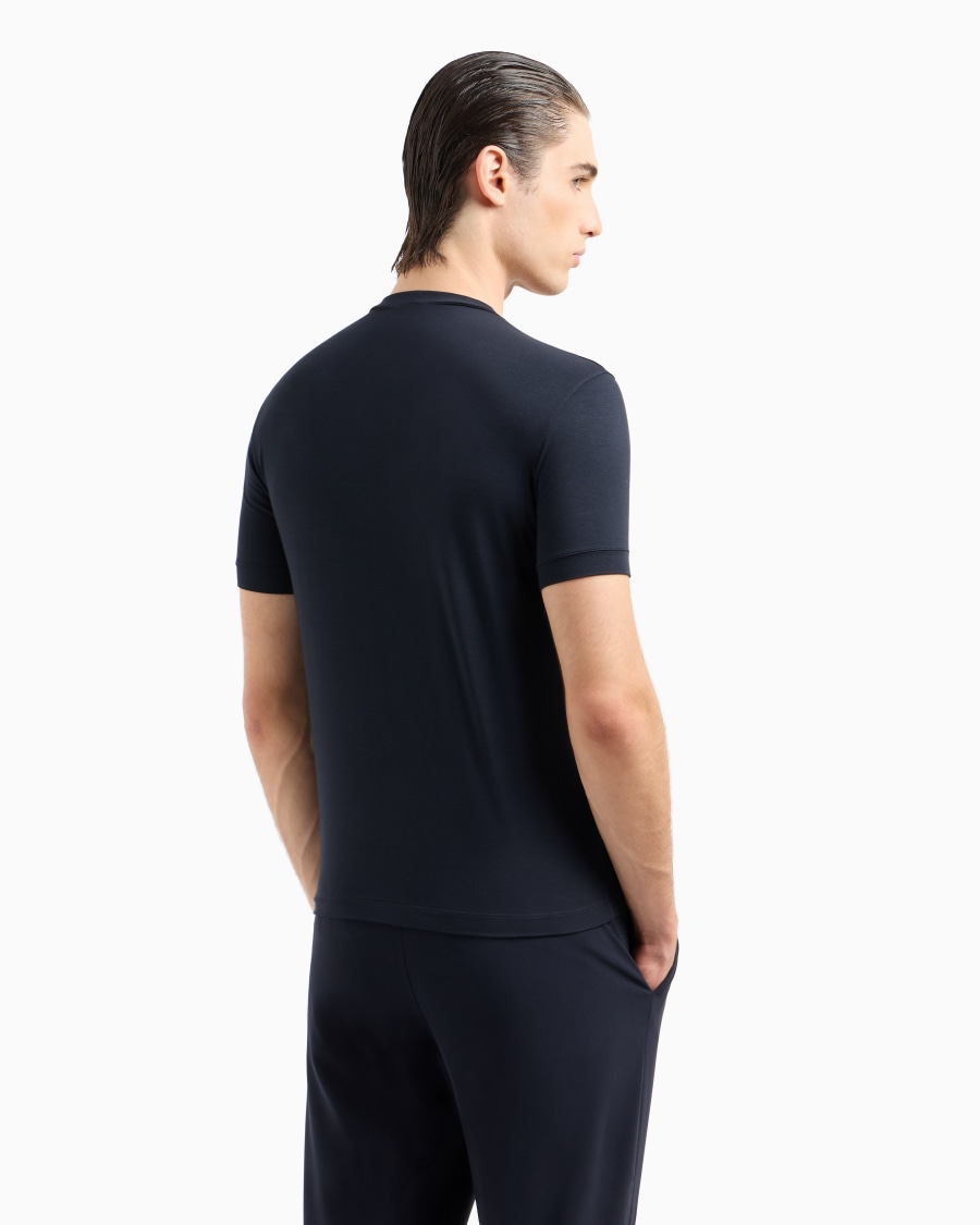 ﻿The world of armani T-SHIRT GIROCOLLO ICON IN JERSEY DI VISCOSA STRETCH Spedizione Gratuita