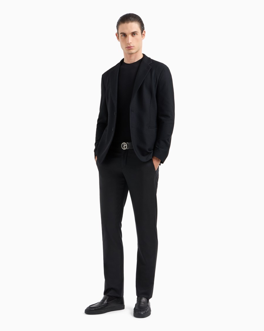 The world of armani T-SHIRT GIROCOLLO ICON IN JERSEY DI VISCOSA STRETCH Qualità Garantita