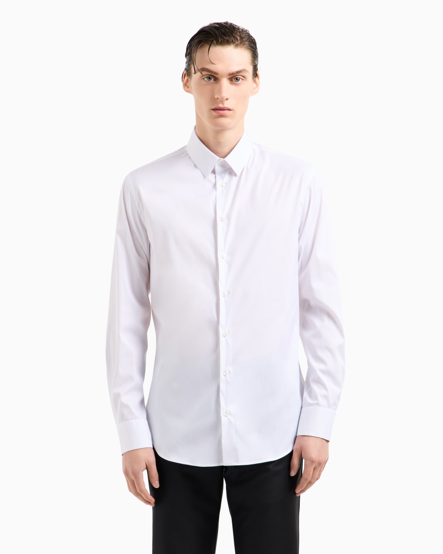 The world of armani CAMICIA IN TESSUTO STRETCH CON COLLO CLASSICO CON STECCHE Negozi Online