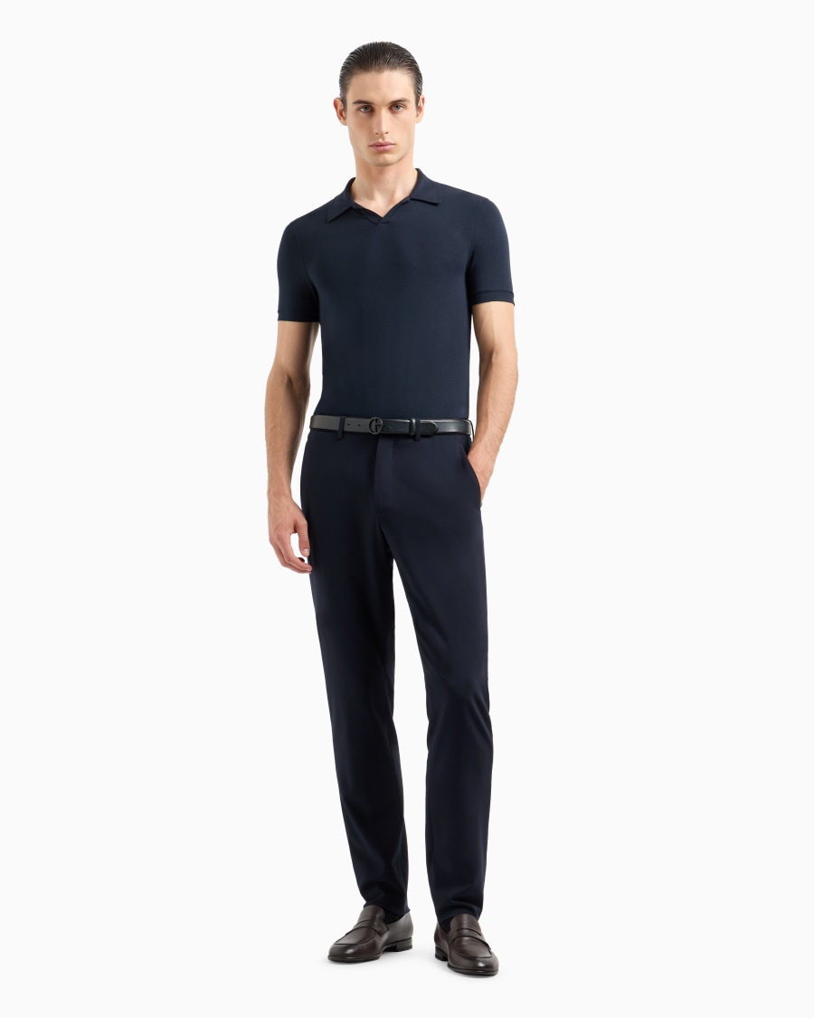 The world of armani POLO A MANICHE CORTE IN JERSEY DI VISCOSA STRETCH Consegna Veloce