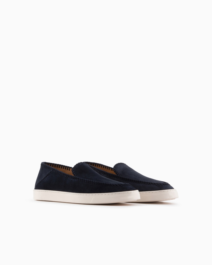 The world of armani GALLERIA 3 SLIP-ON IN PELLE SCAMOSCIATA Affare Del Giorno