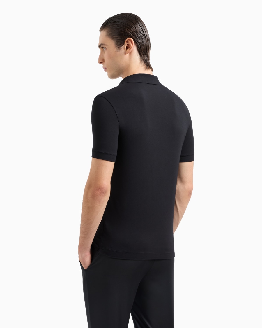 The world of armani POLO A MANICHE CORTE IN JERSEY DI VISCOSA STRETCH Economico