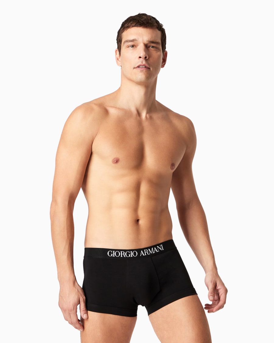 The world of armani PACK DUE BOXER IN COTONE ELASTICIZZATO In Vendita