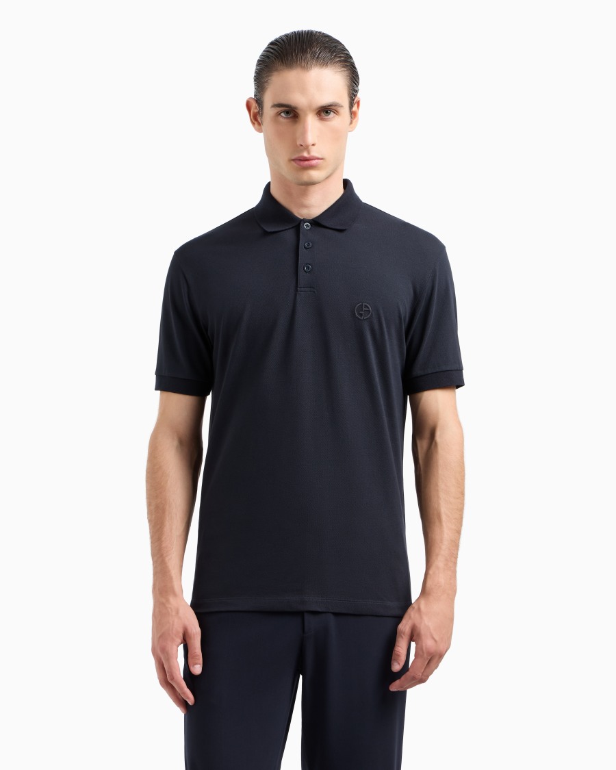 The world of armani POLO IN PIQUET DI COTONE STRETCH Vendita Economica
