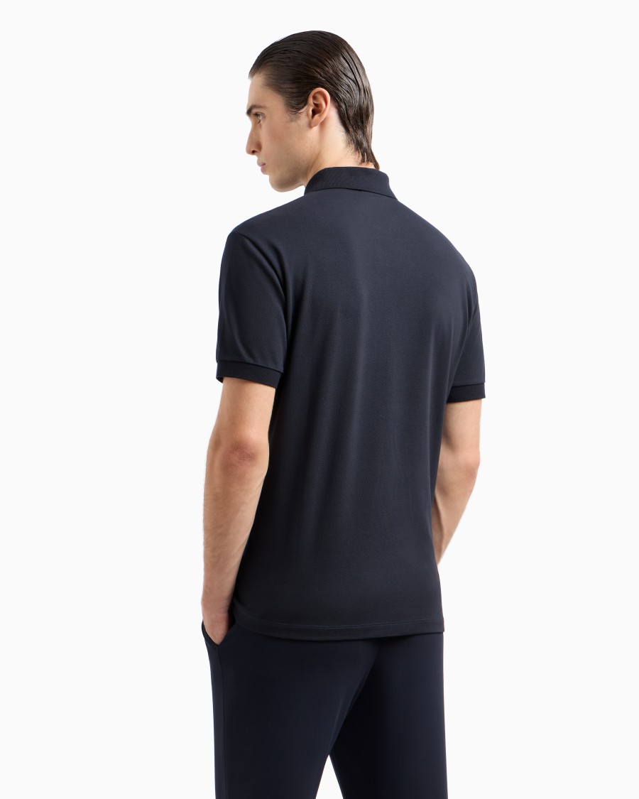 The world of armani POLO IN PIQUET DI COTONE STRETCH Vendita Economica