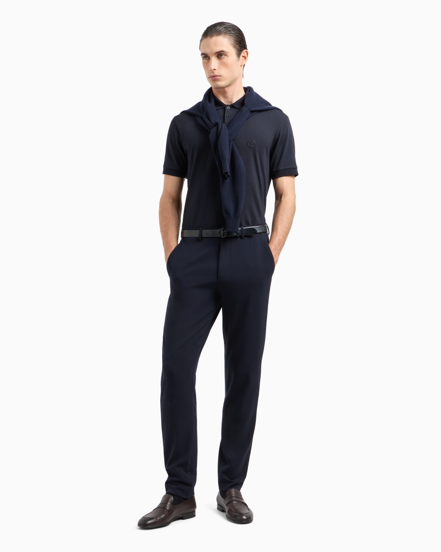 The world of armani POLO IN PIQUET DI COTONE STRETCH Vendita Economica