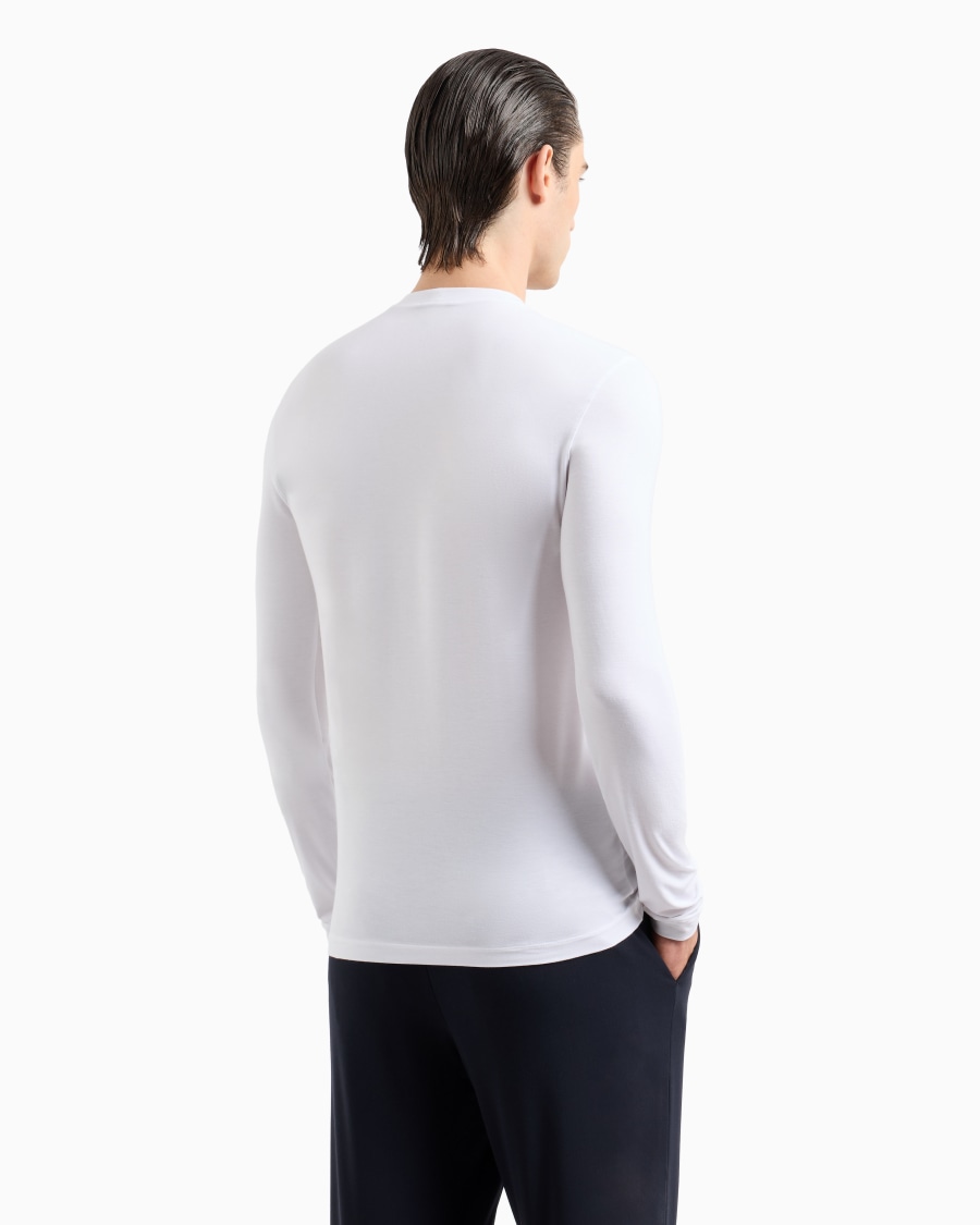 The world of armani MAGLIA GIROCOLLO A MANICHE LUNGHE IN JERSEY DI VISCOSA STRETCH Moda
