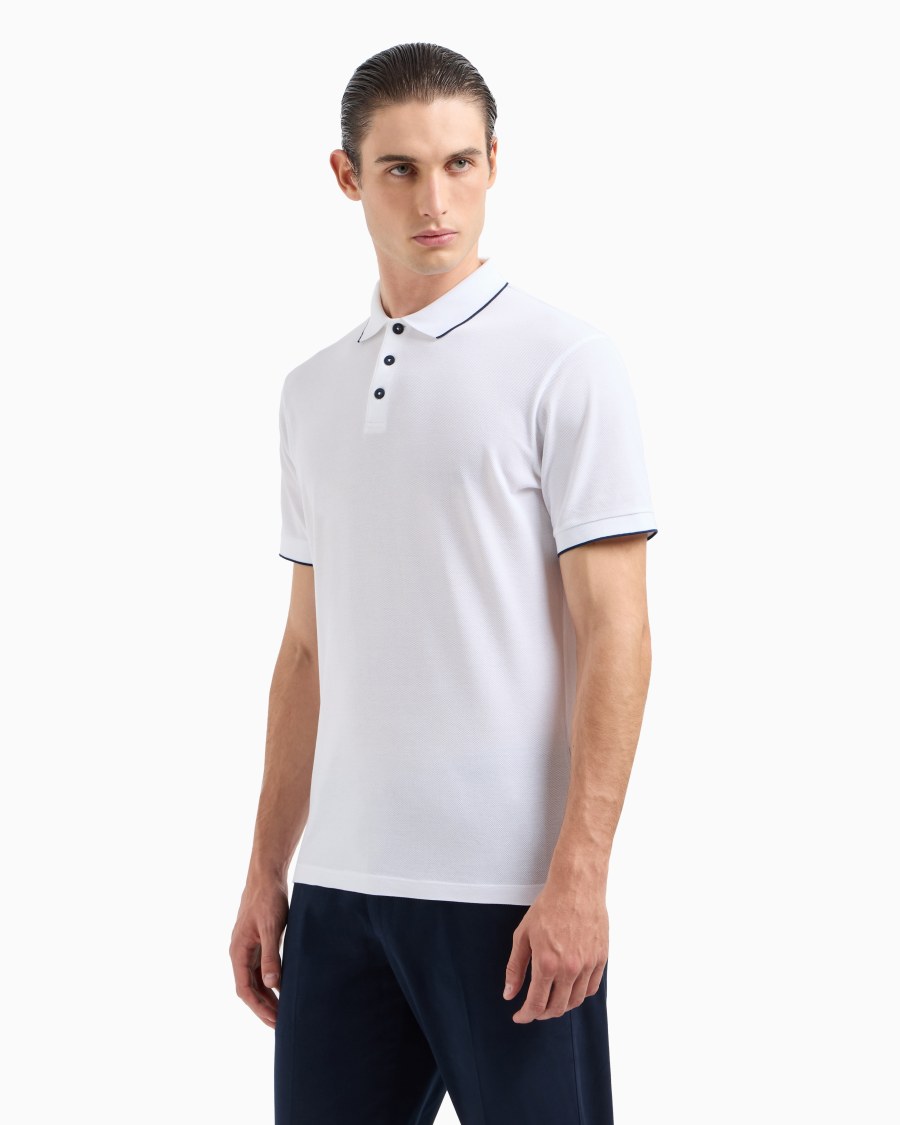 The world of armani POLO IN PIQUET DI COTONE FILO DI SCOZIA Italy