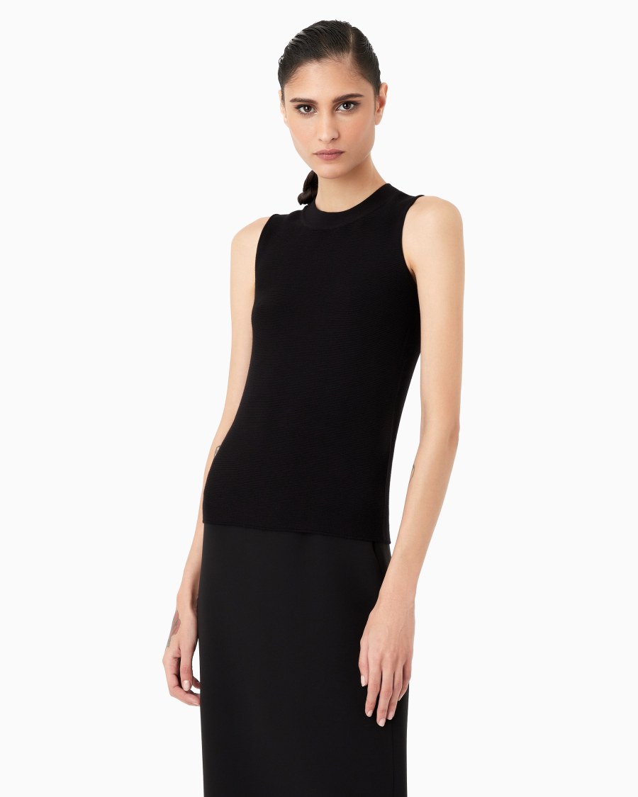 The world of armani TOP IN TESSUTO OTTOMAN Shopping Online