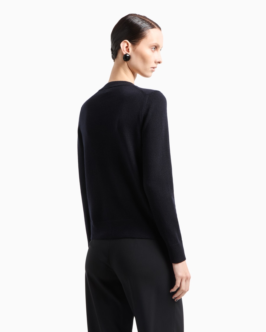 The world of armani MAGLIONE IN CASHMERE CON PROFILI A COSTE Affare Del Giorno