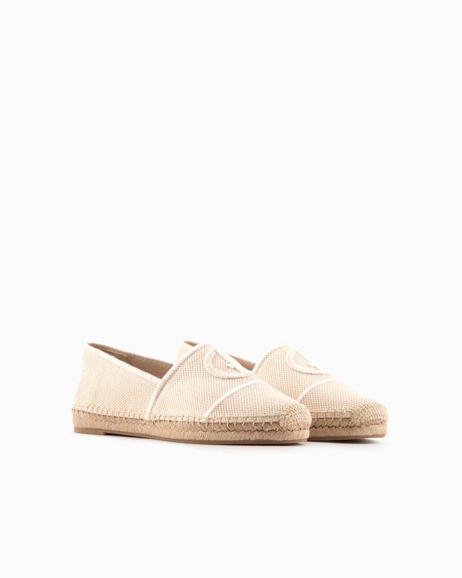 The world of armani ESPADRILLAS IN COTONE CON LOGO RICAMATO Offerte