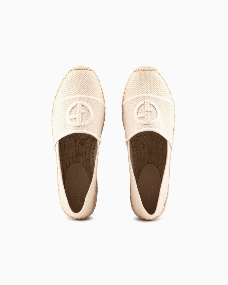 The world of armani ESPADRILLAS IN COTONE CON LOGO RICAMATO Offerte