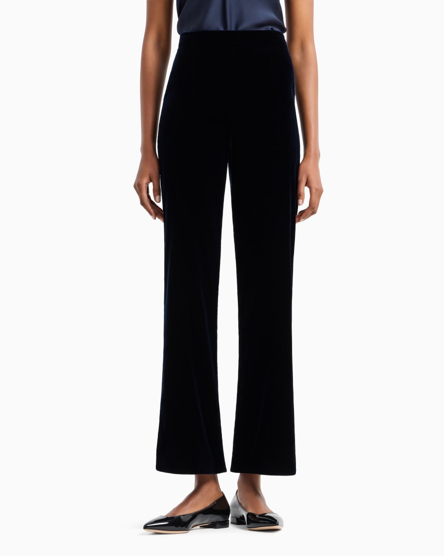The world of armani PANTALONI CROPPED IN VELLUTO Saldi Di Fabbrica